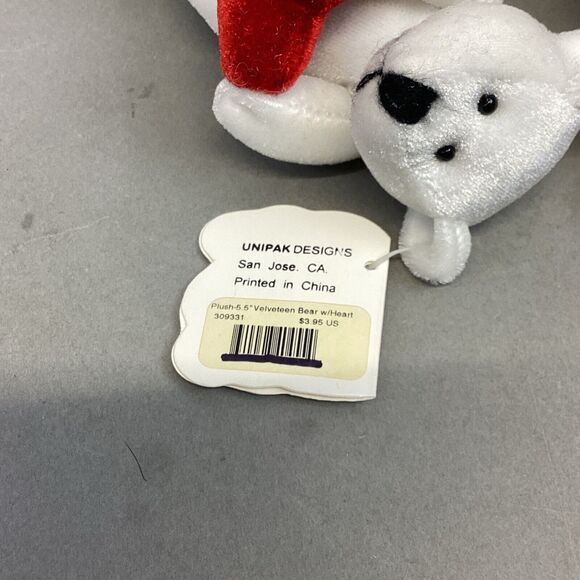 Lot Of 11 Unipak Velveteen Plush Valentines Bears With Hearts - NWT - Picture 4 of 6